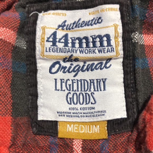 44mm orange and blue plaid snap button flannel size medium - Picture 10 of 10